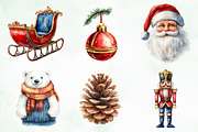 Watercolor Brush Doodle Christmas, an Illustration by Creative Art (Thumbnail 3 of 10)