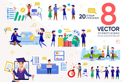 Students Vector Scenes, an Education Illustration by PavelVinnik (Thumbnail 1 of 2)