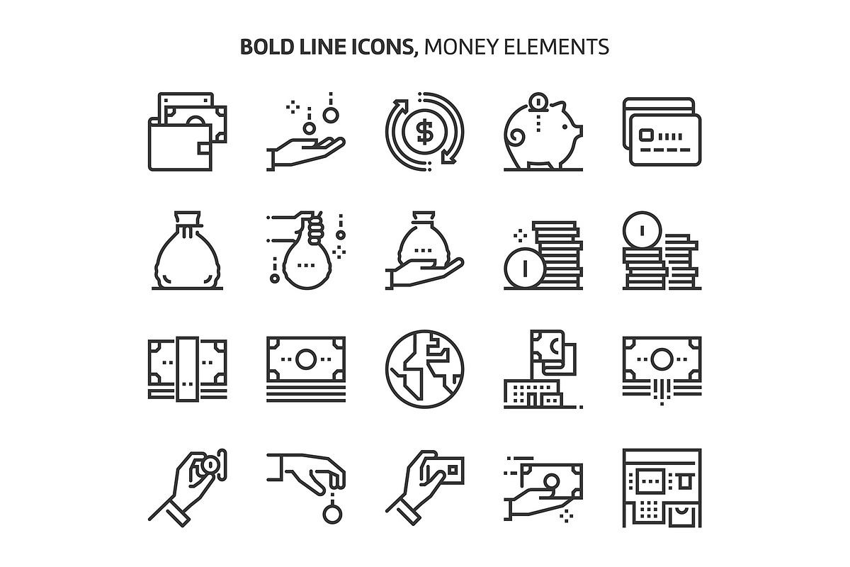 Bold Line Icons, an Outline Icon by Howcolour (Photo 50 of 151)