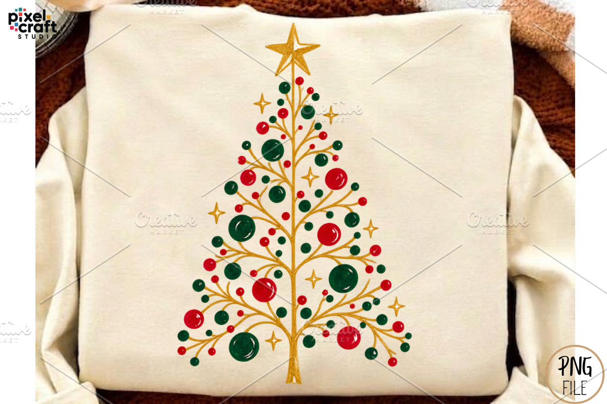 Hand Drawn Christmas Tree PNG Bundle, a Branding & Logo Template by Ink Gallery (Photo 7 of 8)