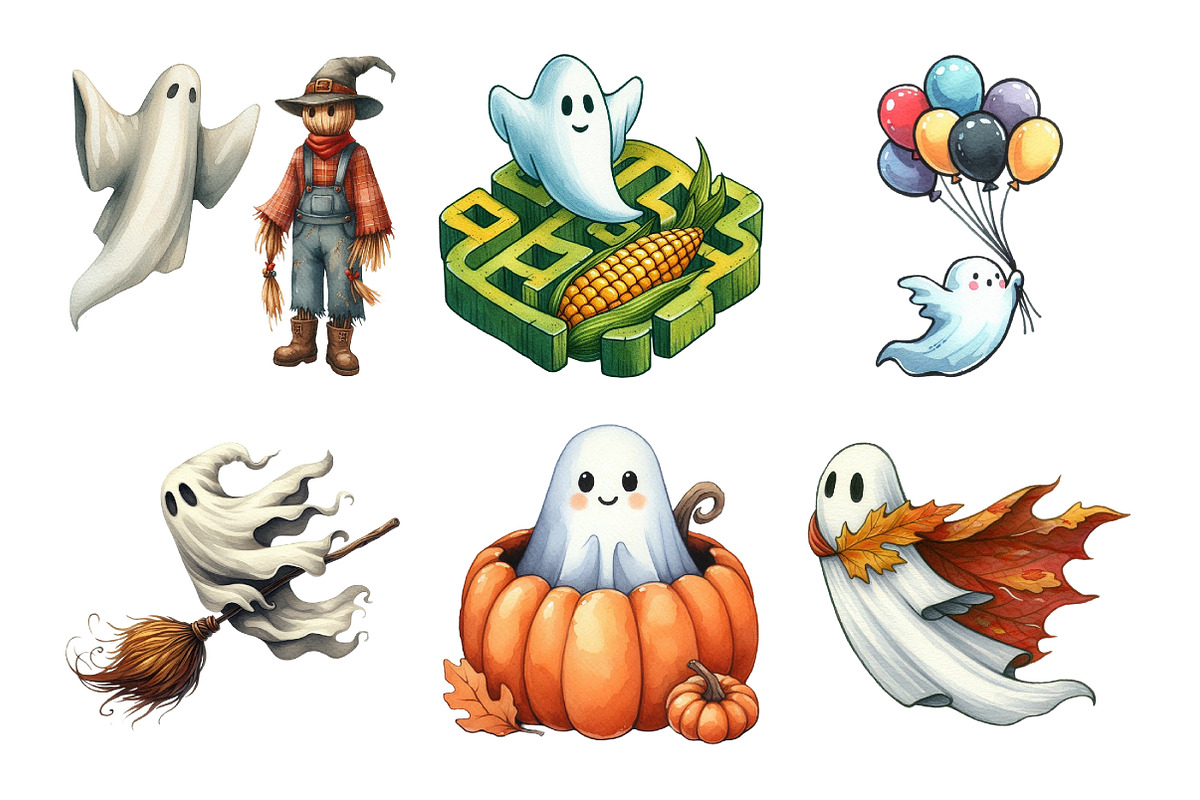 Autumn Ghost Sublimation Clipart, an Illustration by Daily.Designs (Photo 4 of 5)