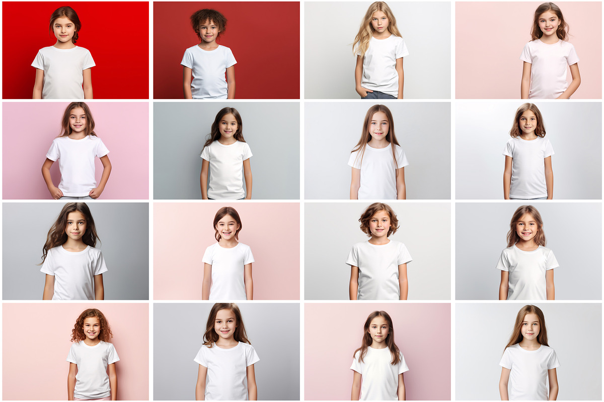 Kid Girl T-Shirt Mockup Picture Bund, a Shirt Mockup by Forhadx5 (Photo 7 of 8)