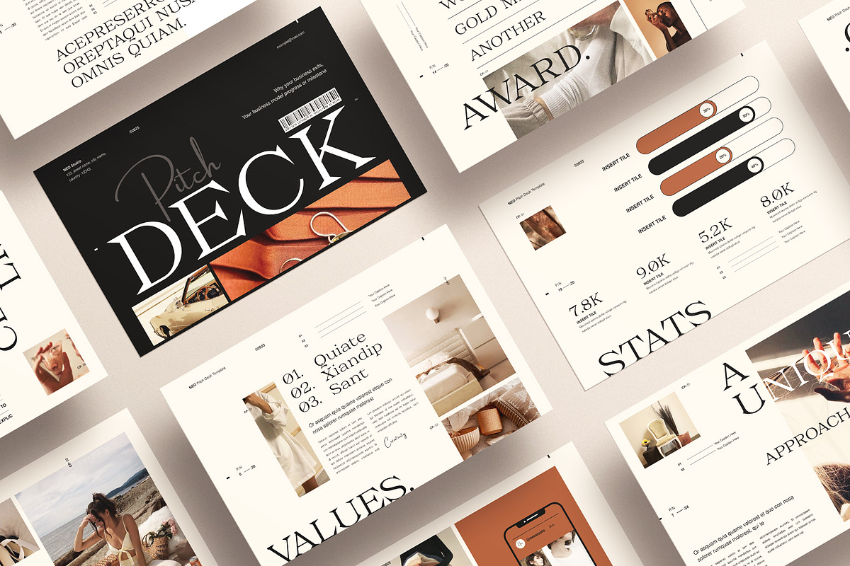 NEO | Pitch Deck Template, a Brochure Template by ArtisanaAura (Photo 1 of 14)