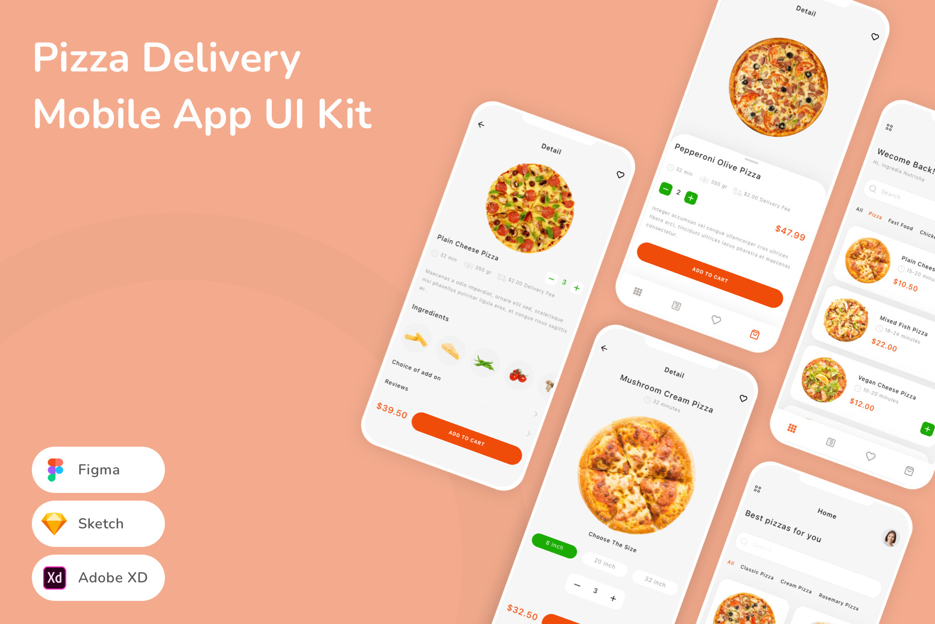 Pizza Delivery Mobile App UI Kit, an UI Kit Template by Betush
