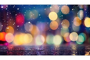lights bokeh urban background ai, an Abstract Photo by pikepicture