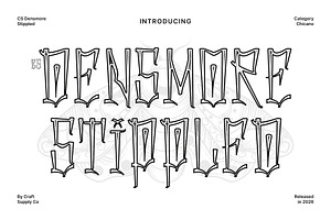 CS Densmore Stippled, a Serif Font by Craft Supply Co.