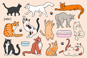 Cats! Vector Clip Art Illustrations, an Animal Illustration by rouxsupplyco (Thumbnail 3 of 9)