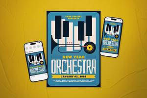 New Year Orchestra Flyer Set, a Flyer Template by The Good Store