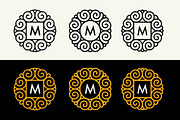 9 Modern Monograms, a Background Graphic by Pgmart (Thumbnail 5 of 6)