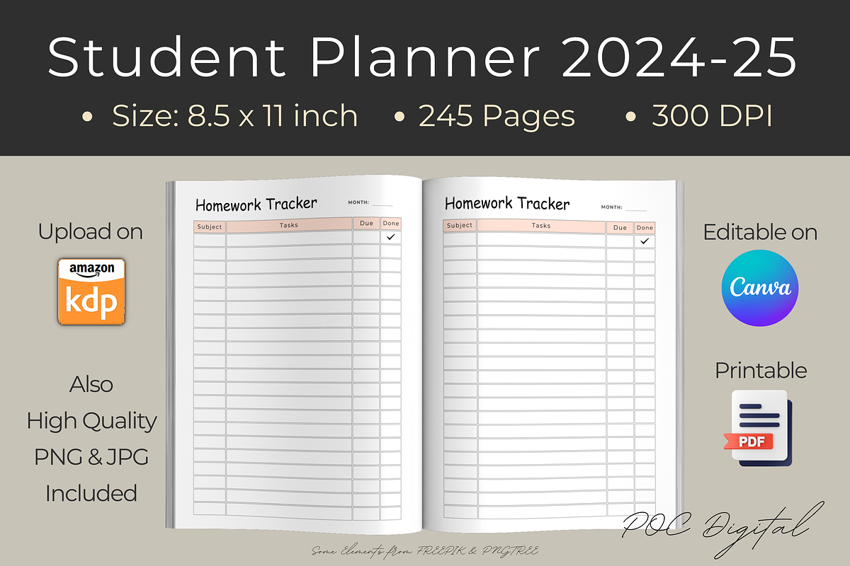 Student Planner Template 2024-25, a Templates & Theme by POC Digital (Photo 6 of 9)