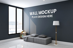 3d Logo Mockup In Office Lobby Room