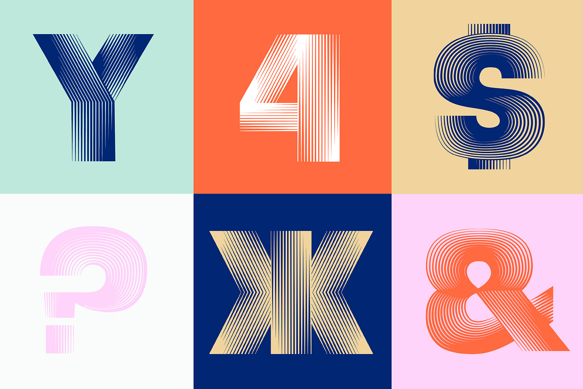 Bravo - SVG Striped Typeface preview 4