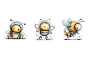 Whimsical Summer bee Bundle, an Illustration by Designworld (Thumbnail 4 of 6)