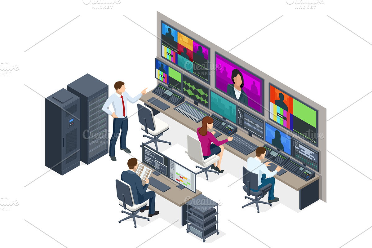 Isometric Profesional video studio, a Person Illustration by Golden Sikorka