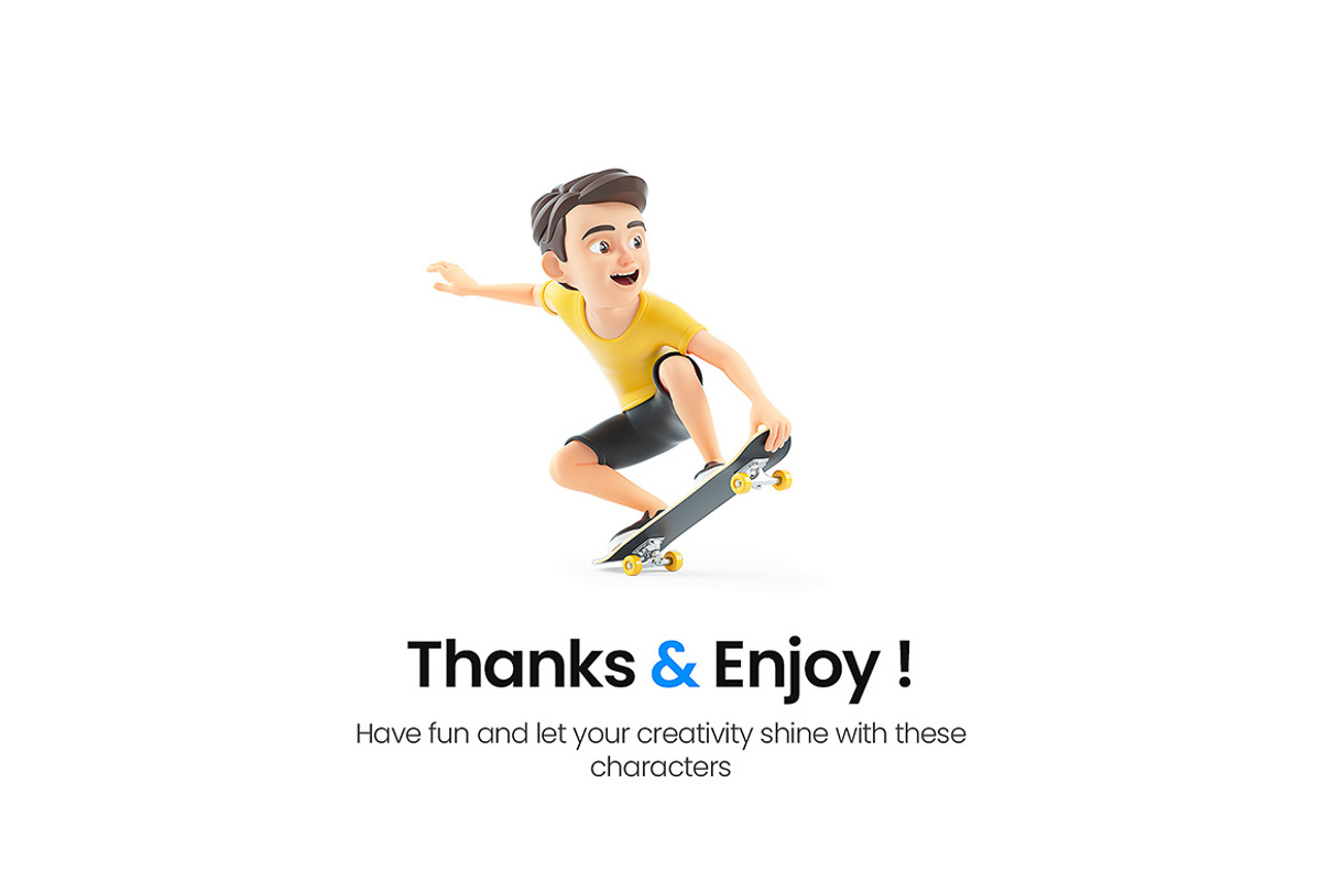 Cartoon Boy – Set of 50 Poses, a Person Illustration by 3DMask (Photo 6 of 6)