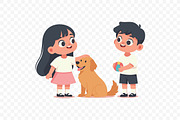 Cute Children and Puppy Cartoon, a Person Illustration by Partikusi Design (Thumbnail 3 of 3)