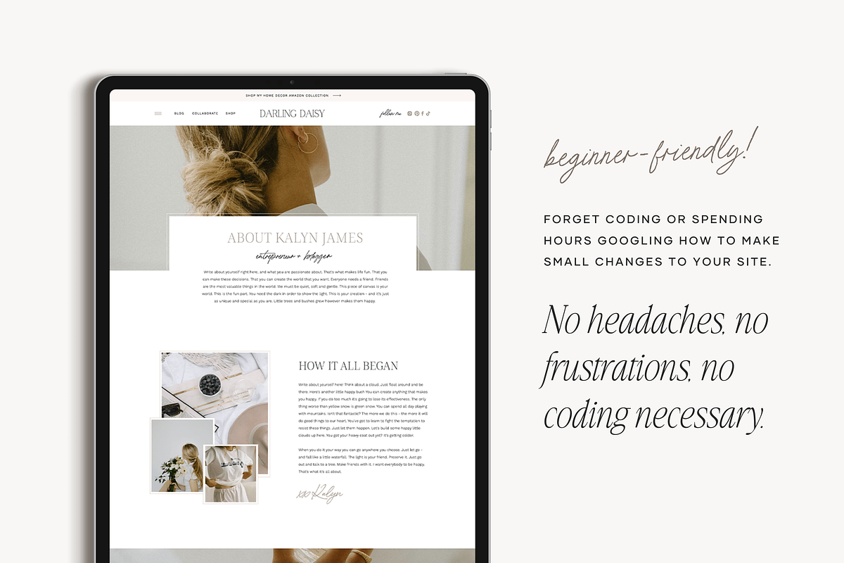 Blog Showit Website Template | Daisy, a Websites & App Template by Create with Danielle (Photo 2 of 5)