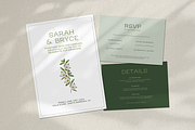 Green Floral Wedding Bundle Template, a Stationery Template by Paraná Studio (Thumbnail 3 of 23)