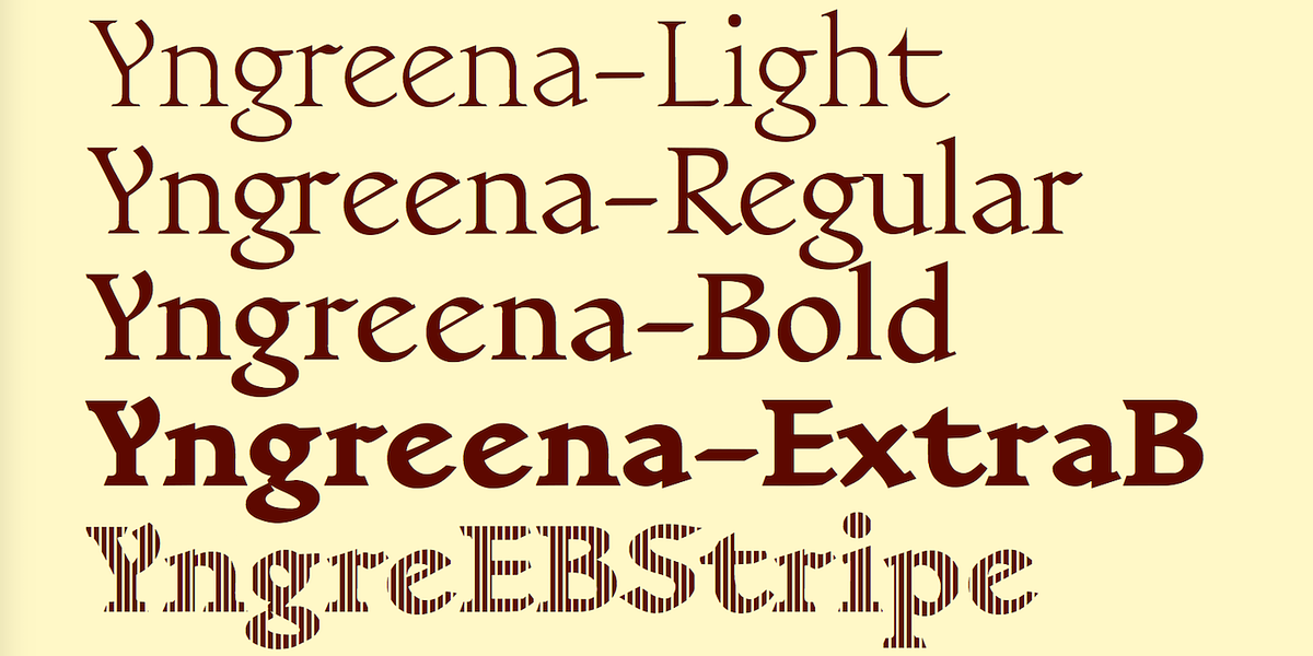 Yngreena, a Serif Font by Ingrimayne Type (Photo 2 of 6)