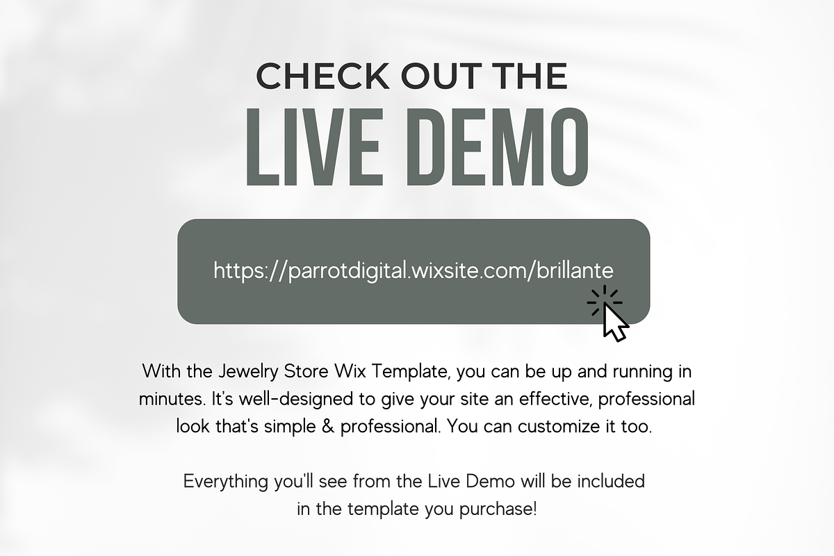 E-commerce Jewelry Website for Wix, a Shopify Template by Parrot Designs (Photo 3 of 4)