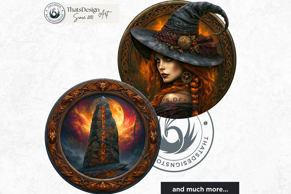 Halloween Witches Medaillons, a Seasonal Illustration by ThatsDesignArt (Photo 16 of 16)