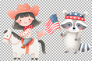 4th of July Clipart Nursery Kids PNG, a Seasonal Illustration by SugarCloudStudioArt (Thumbnail 8 of 8)