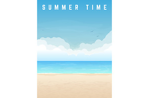 Summer time banner, an Illustration by SkyVectors