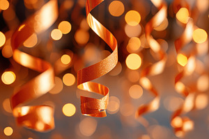 Ribbons with bokeh background, a Holiday Photo by AlyaAnd
