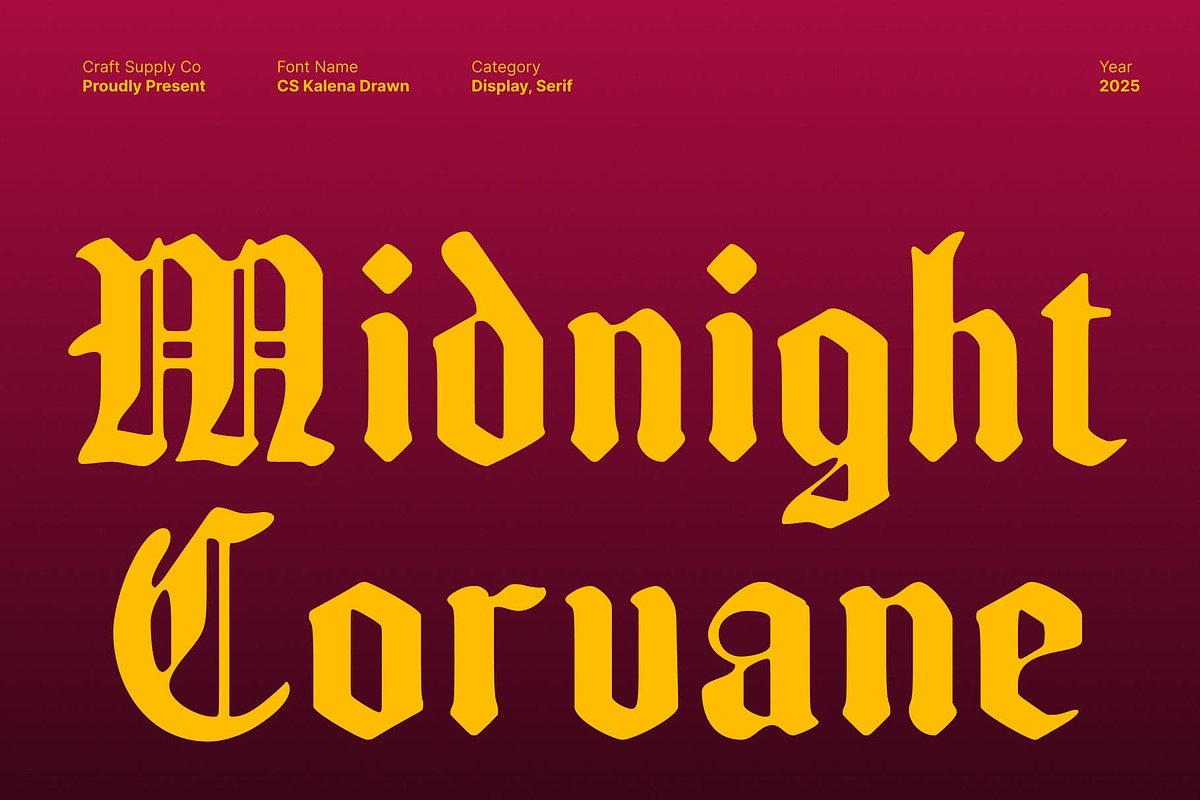 CS Kalena Drawn, a Blackletter Font by Craft Supply Co. (Photo 2 of 8)