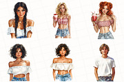 Watercolor Americana Girl Clipart, an Illustration by OK Design (Thumbnail 5 of 5)