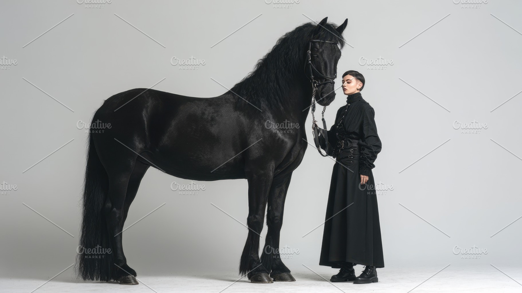 Dark horse and rider, a Photo by Beautiful things