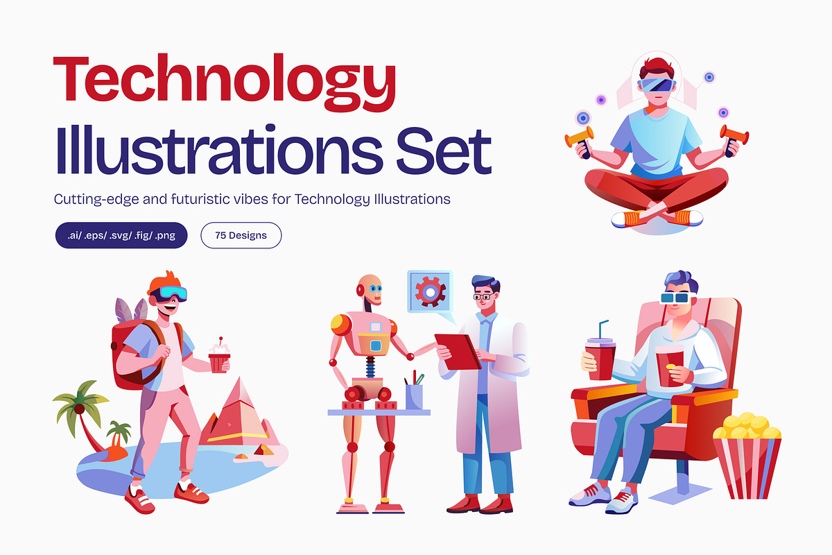 Technology Illustration Set, a Technology Illustration by Vectors Market (Photo 1 of 8)
