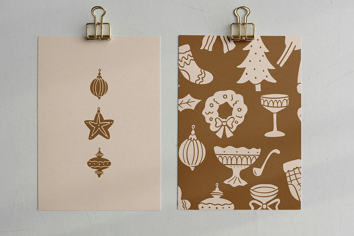 Christmas Icons Linocut Bundle, an Illustration by ClayStudio (Photo 4 of 8)