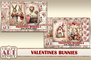 Valentines Bunnies In Love-2 Collage