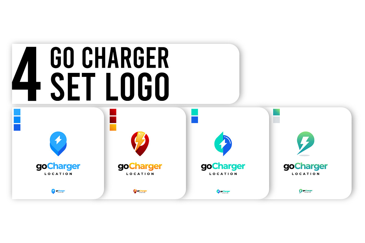 Set of Charging station logo designs, a Branding & Logo Template by Lucky Creative (Photo 1 of 5)