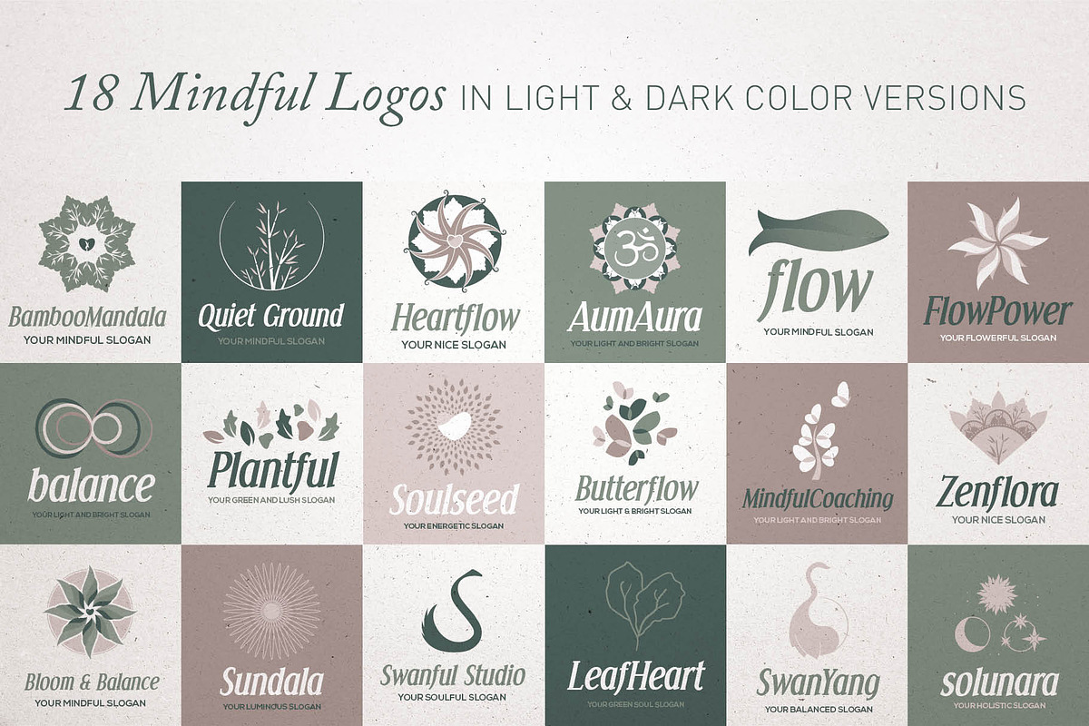 Wellness & Coaching Logos – 18 Pack, a Branding & Logo Template by Elibee (Photo 2 of 20)