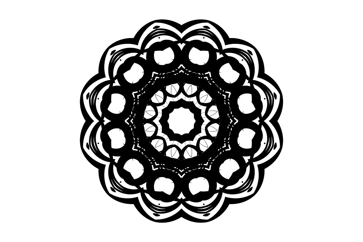 Black and White Mandala Patterns Set, a Decorative Illustration by NJ Himel (Photo 35 of 101)