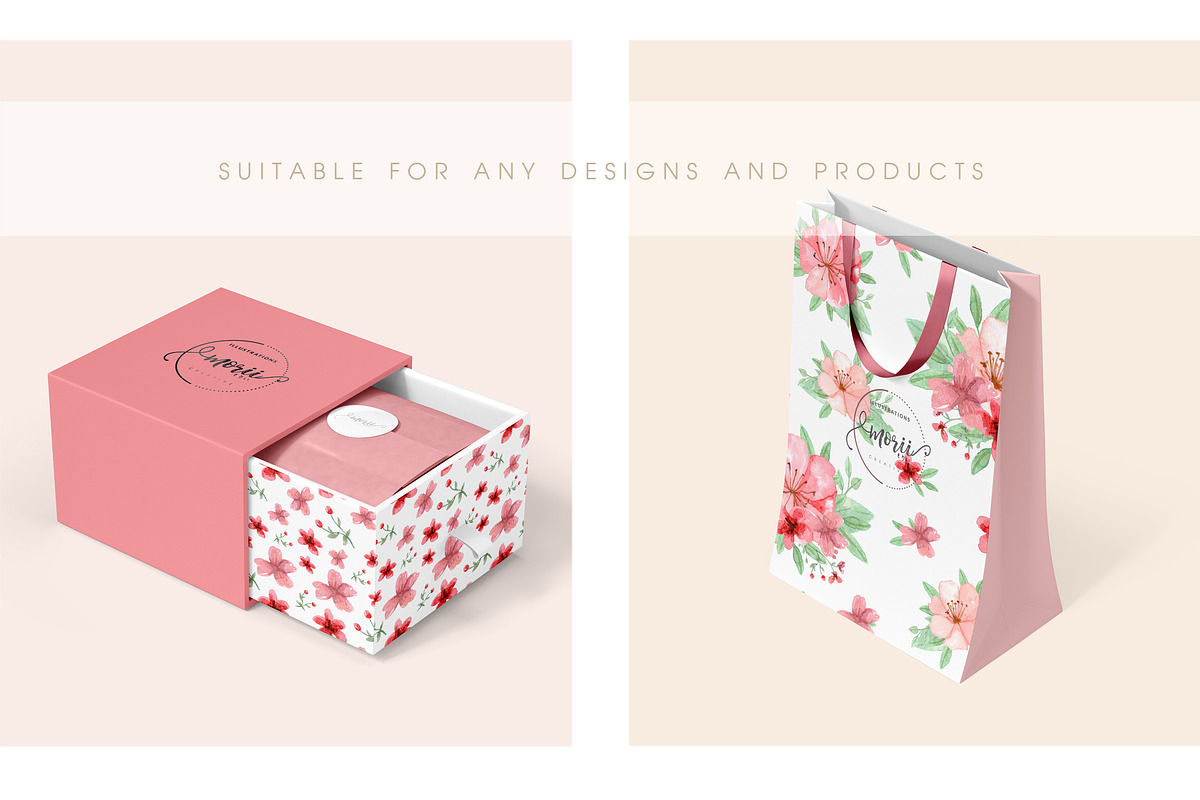RedPink Garden Flower Graphic Set, an Illustration by May • SHO (Photo 8 of 9)