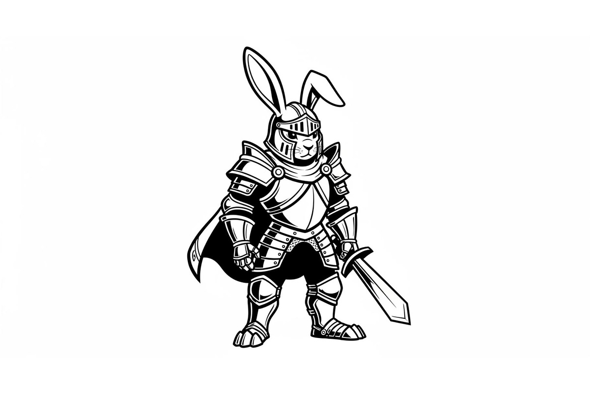 Warrior Bunny Knight Silhouette, an Illustration by jahid234 (Photo 21 of 49)