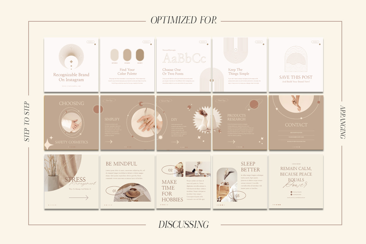 Neutral Carousel Instagram CANVA PS, a Social Media Template by Eviory