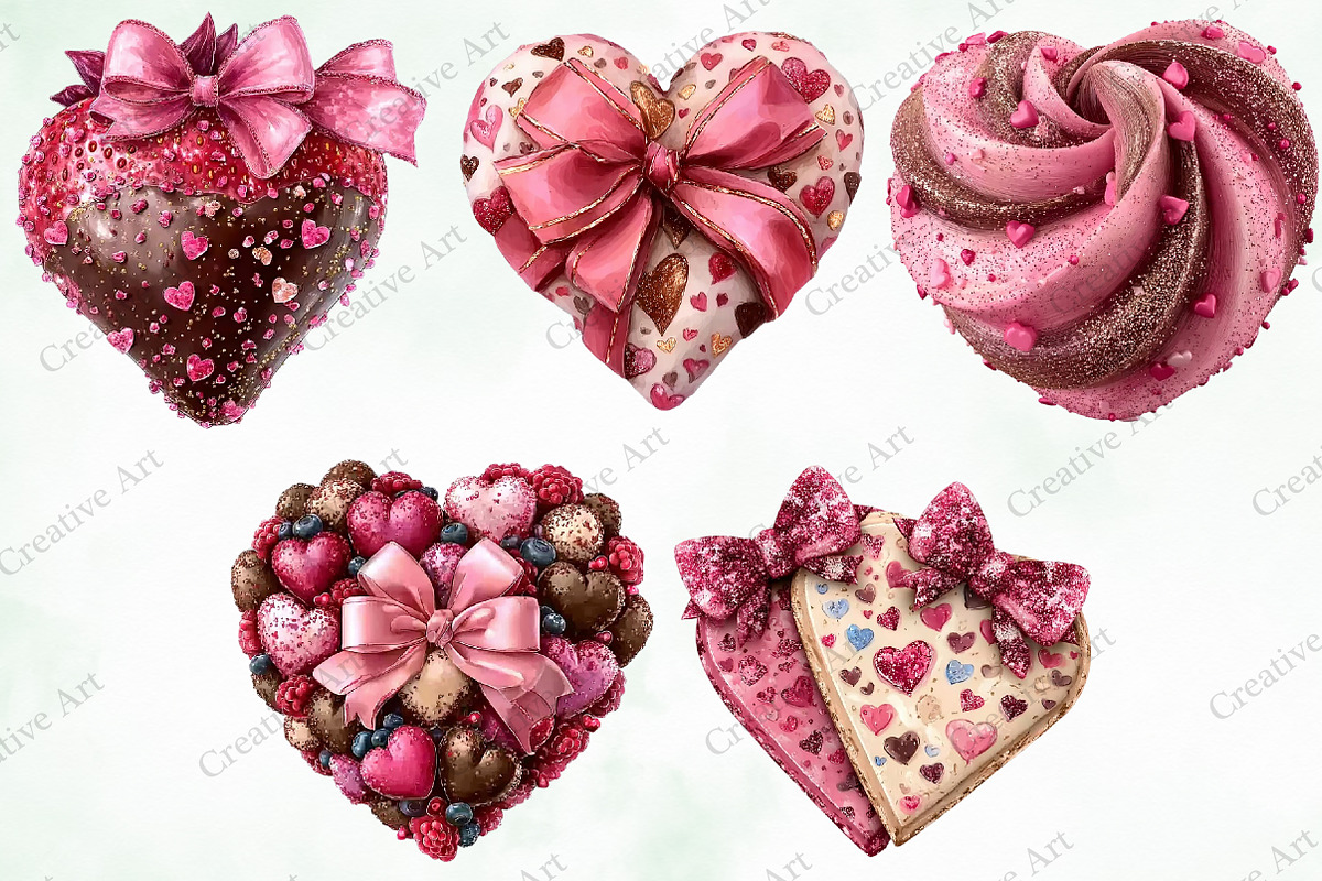 Valentine Chocolate Clipart Bundle, an Illustration by Creative Art (Photo 5 of 9)