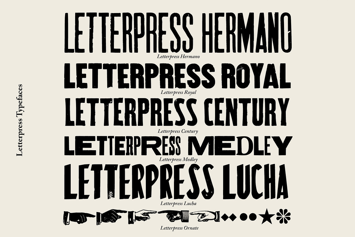 The Letterpress Template + Fonts, an Action Add-On by Misprinted Type (Photo 8 of 9)