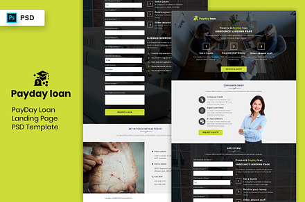 Payday Loan Landing Page Template, a Landing Page Template by 3djagan