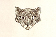 Decorative cat face, an Animal Illustration by Marina Zabrodina (Thumbnail 3 of 3)