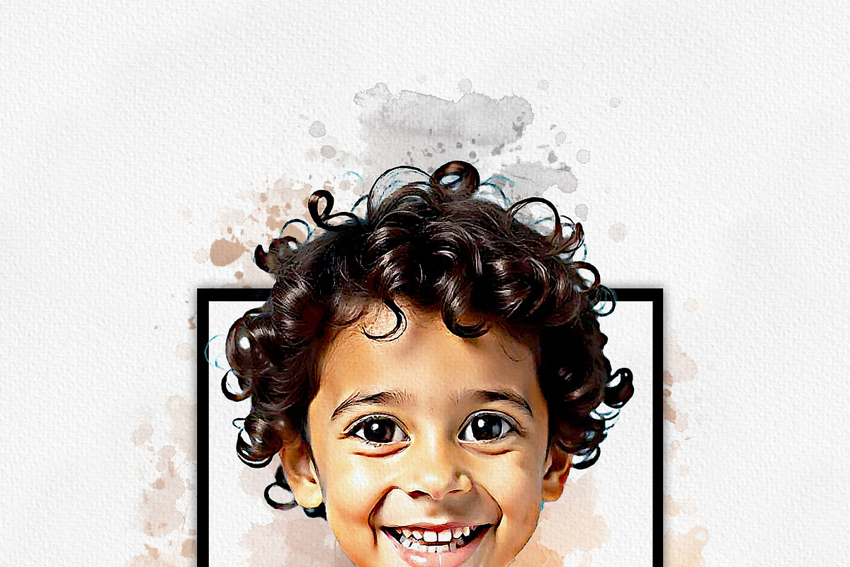 Watercolor Cartoon Portrait Art, an Action Add-On by MRI STUDIO (Photo 24 of 24)