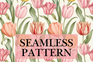 Vintage Tulip Seamless Pattern