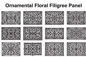 Vintage Floral Filigree Panel