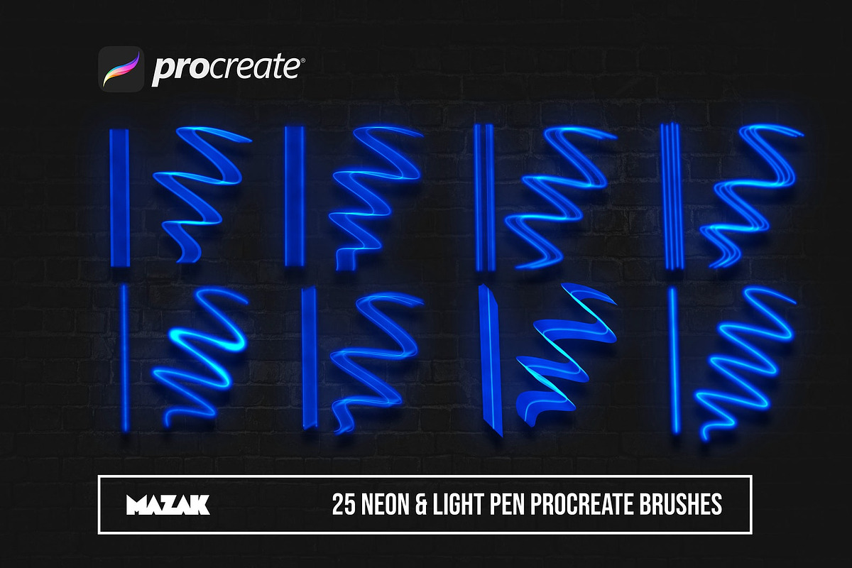 Procreate Neon / Light Pen brushes, a Brush Add-On by Endete & Mazak brushes (Photo 4 of 4)