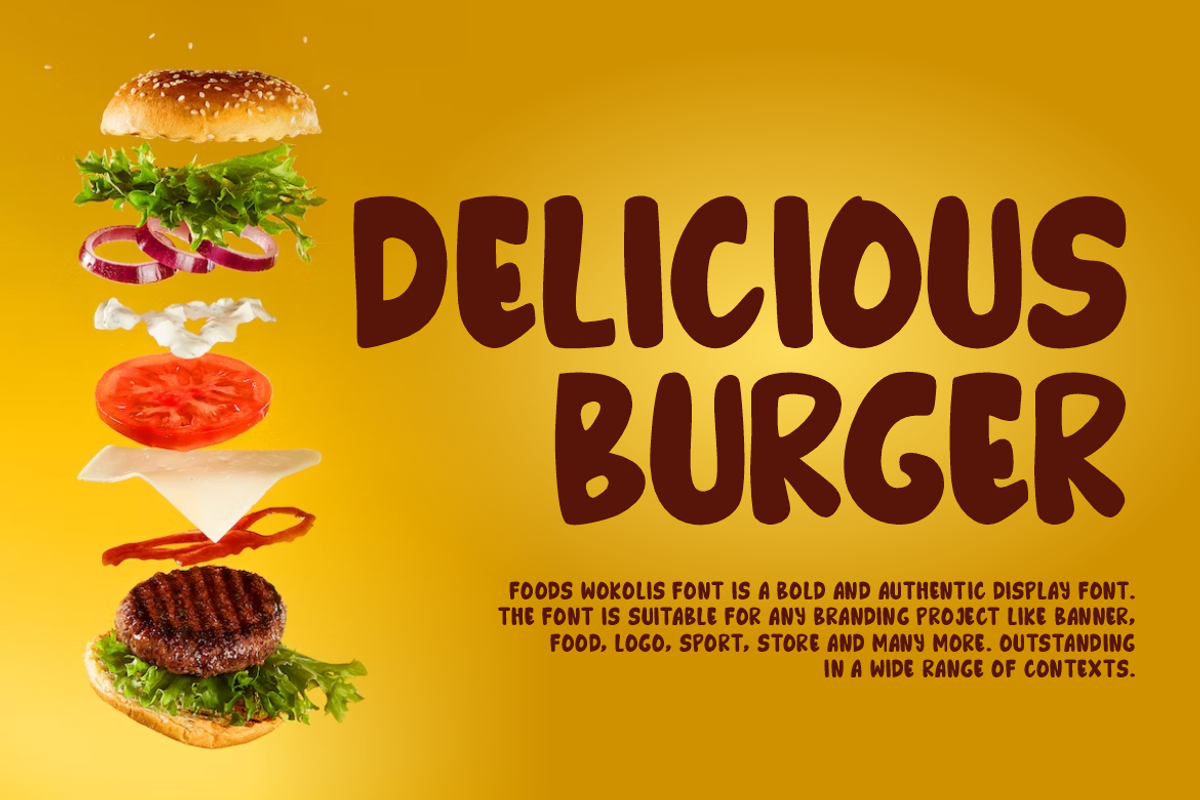 Foods Wokolis, a Handwritten Font by QR Design Studio (Photo 4 of 8)