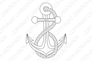 Ship Anchor Boat Rope Nautical, an Object Illustration by Christos Georghiou